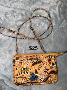 Vera Bradley Mustard Yellow Floral Crossbody